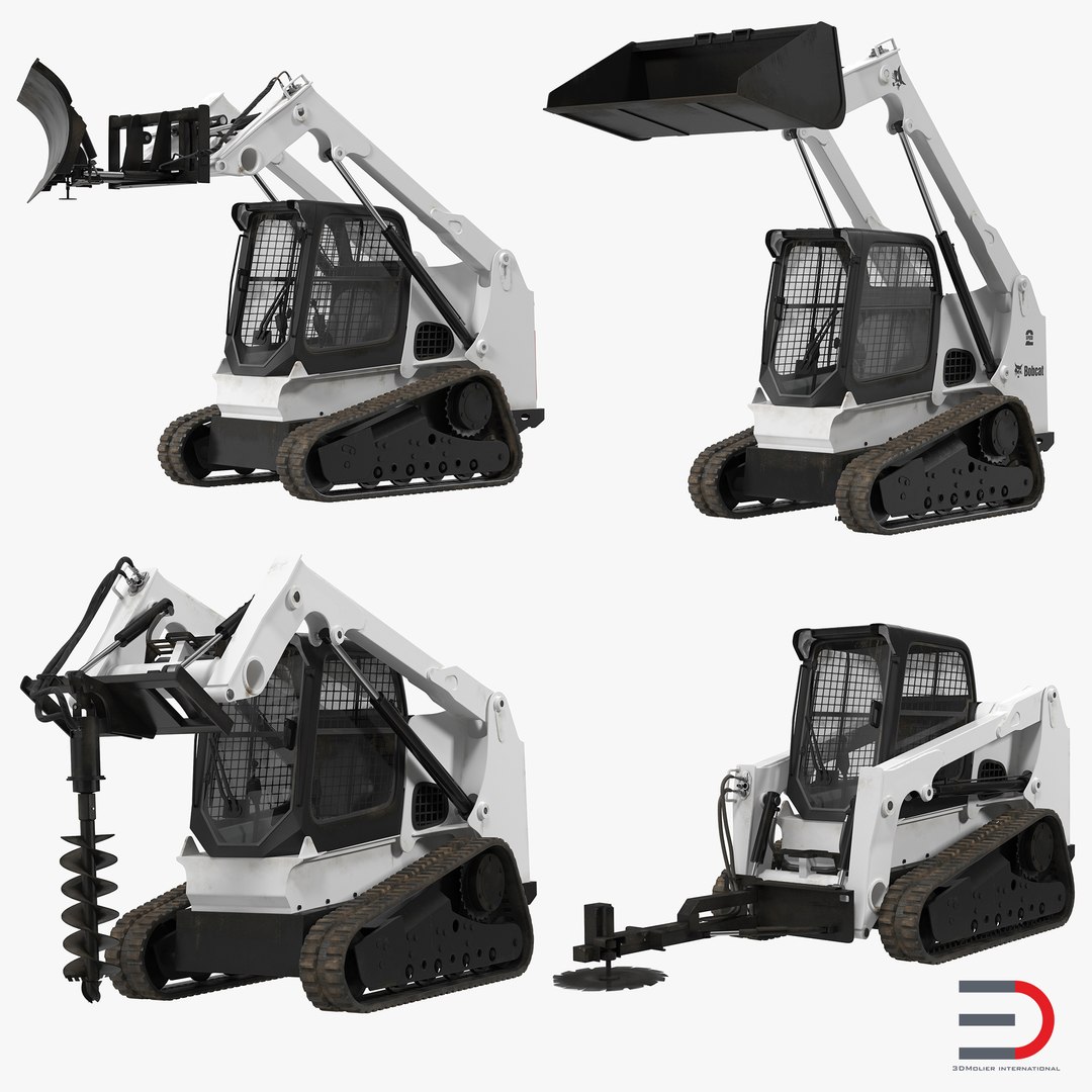 Compact Tracked Loaders Rigged 3D Models Collection 3D model preview