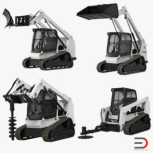 compact tracked loaders rigged 3d model