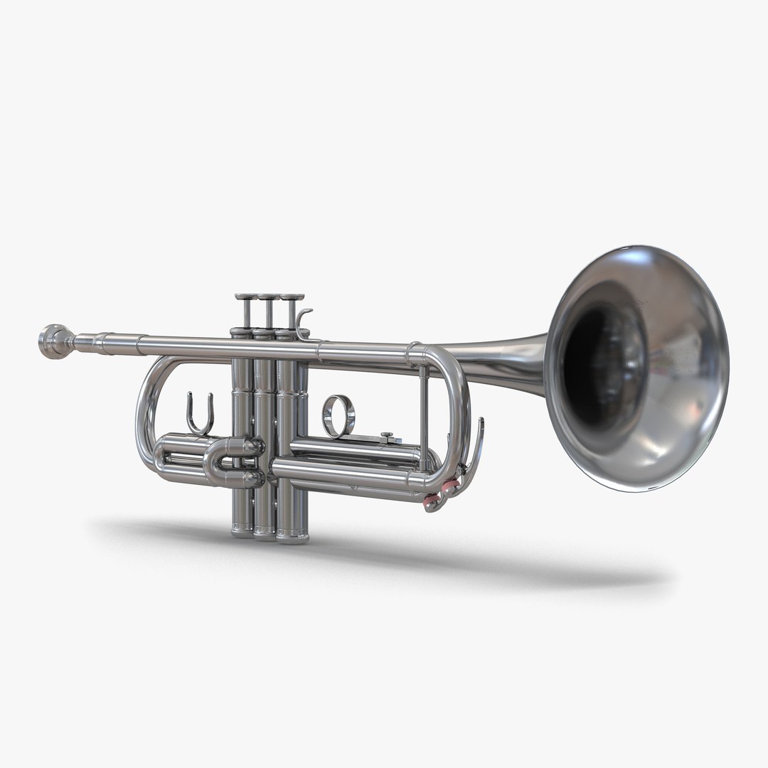 Trumpet Silver 3D Model 3D model preview