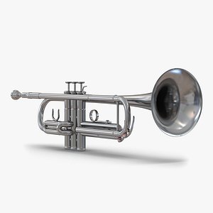 3d model trumpet silver