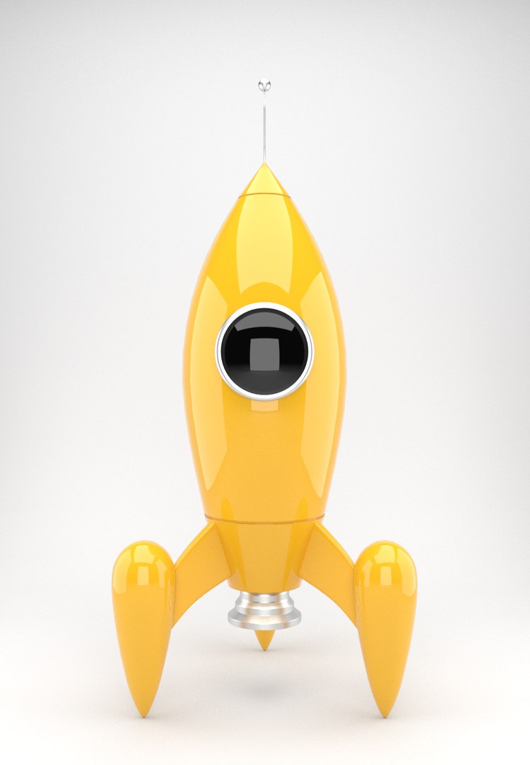 Yellow Rocket Toy 3d Obj