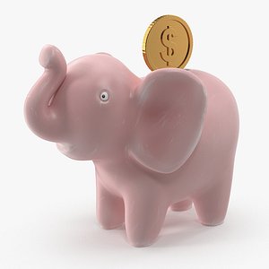 Elephant Bank and Dollar Coin