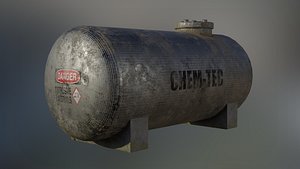 3D Industrial Corrosive Materials Storage Tank model