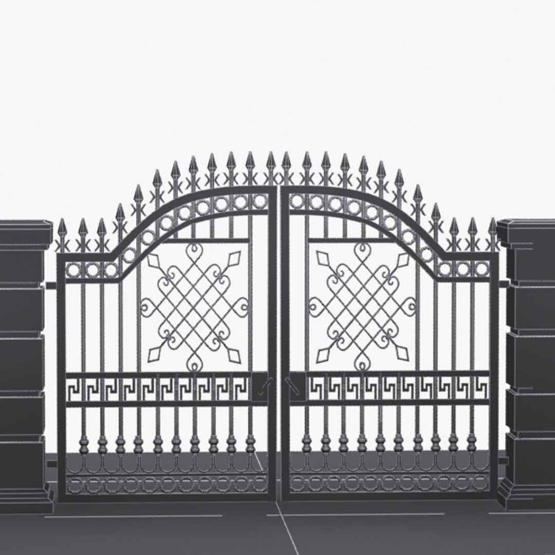 Wrought Iron Gate 3d Obj