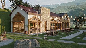 BBQ Restaurant - Eco Harmony Tower - Sneechvn - MAX FBX OBJ SKP Simlab Collada Blender 3D model