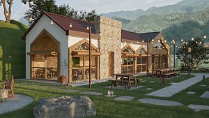 BBQ Restaurant - Eco Harmony Tower - Sneechvn - MAX FBX OBJ SKP Simlab Collada Blender