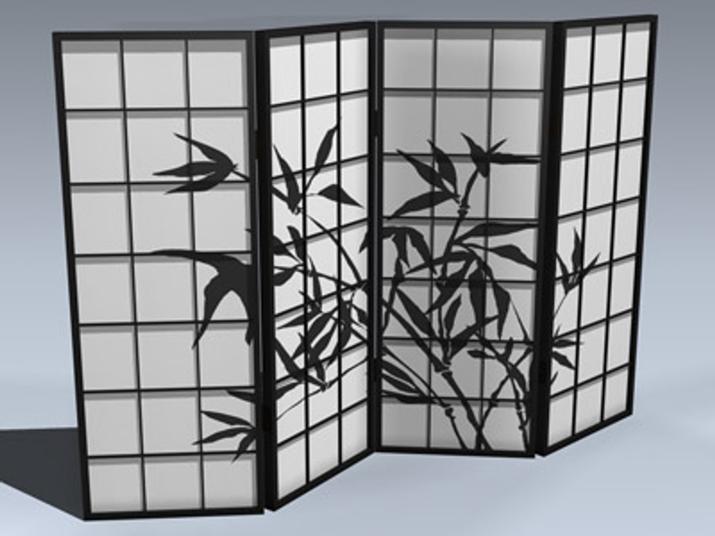 3ds max shoji screen 4-panel