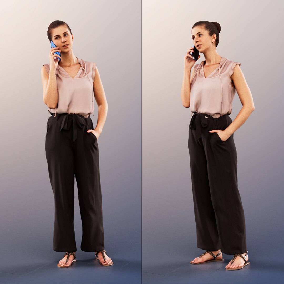 3D 11686 Vivian - Woman Standing Talking On Phone model - TurboSquid ...
