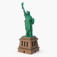 Low Poly Cartoon Model Statue of Liberty