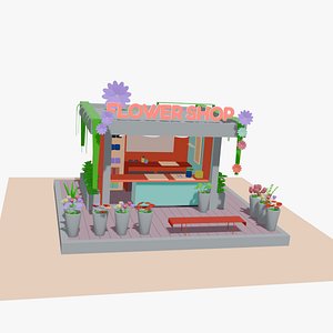 3D 3D Cartoon Style Flower Shop model