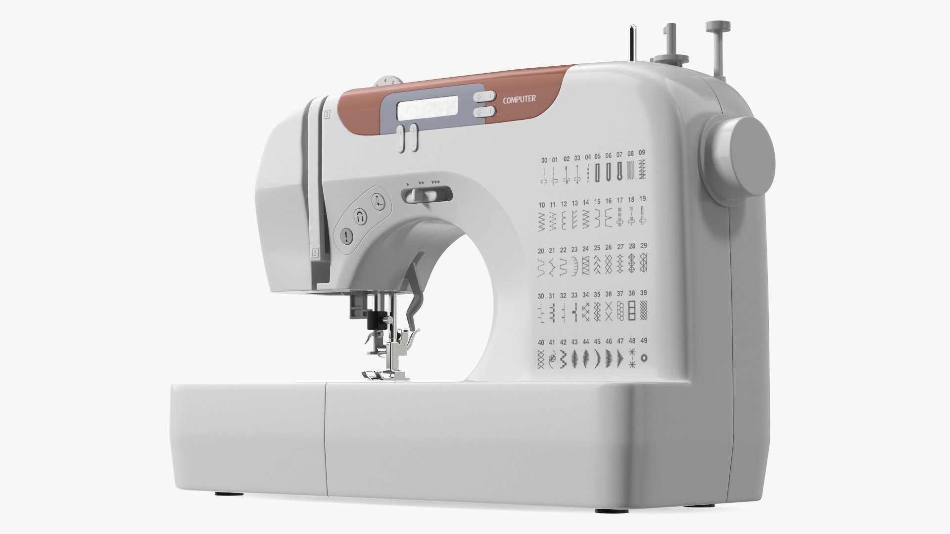 3D Computerized Sewing Machine https://p.turbosquid.com/ts-thumb/fS/XyvK54/UE/computerizedsewingmachine3dmodel011/jpg/1708152204/1920x1080/fit_q87/9404376bcdf5107ed5372ea57eea720074df5b5f/computerizedsewingmachine3dmodel011.jpg
