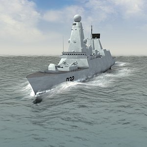 HMS Daring BowWake