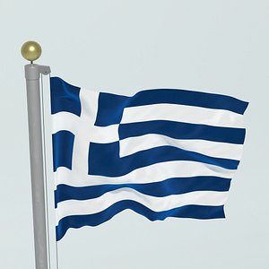 3D model GREECE FLAG
