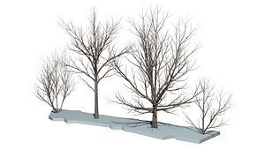 Bare trees Low-poly R2 3D model