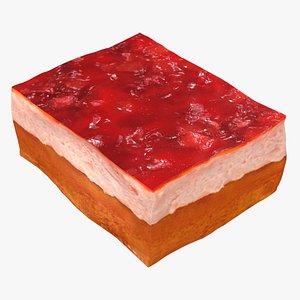 realistic strawberry jelly cake 3D model