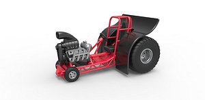 Diecast Mini Rod pulling tractor Scale 1 to 25 3D model