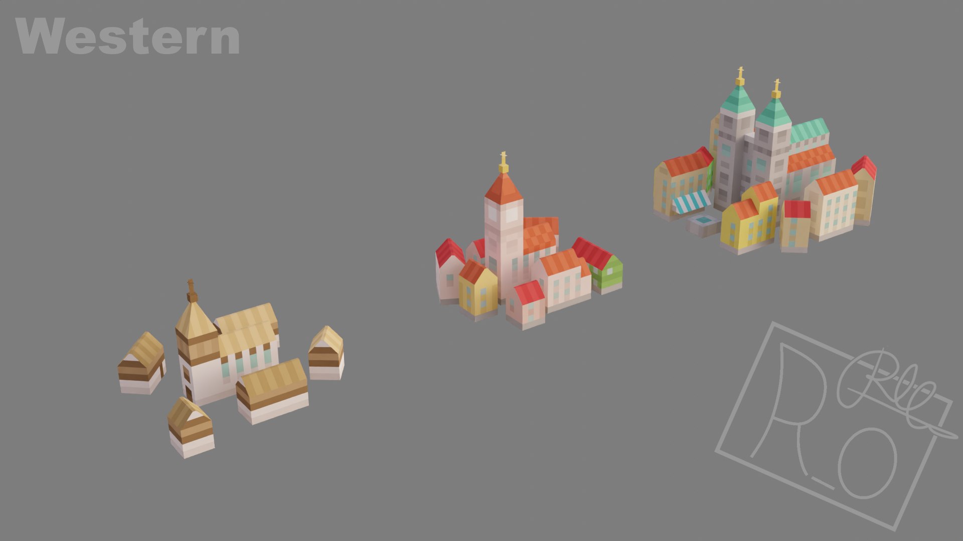 Lowpoly Pixelated Buildings And Cities For Games 3D Model - TurboSquid ...