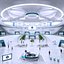 futuristic e-congress lobby - 3D