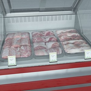 custom refrigerated showcase meat 3d model