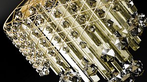 3D Modern Crystal Drum Chandelier Golden
