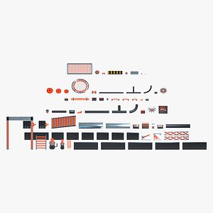 Sci-Fi Hard Surface Kitbash Pack - Panels Greebles Pipes Gears Pistons Truss Grating