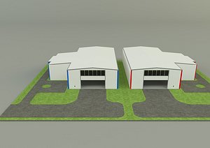 3D industrial hall marine buildings