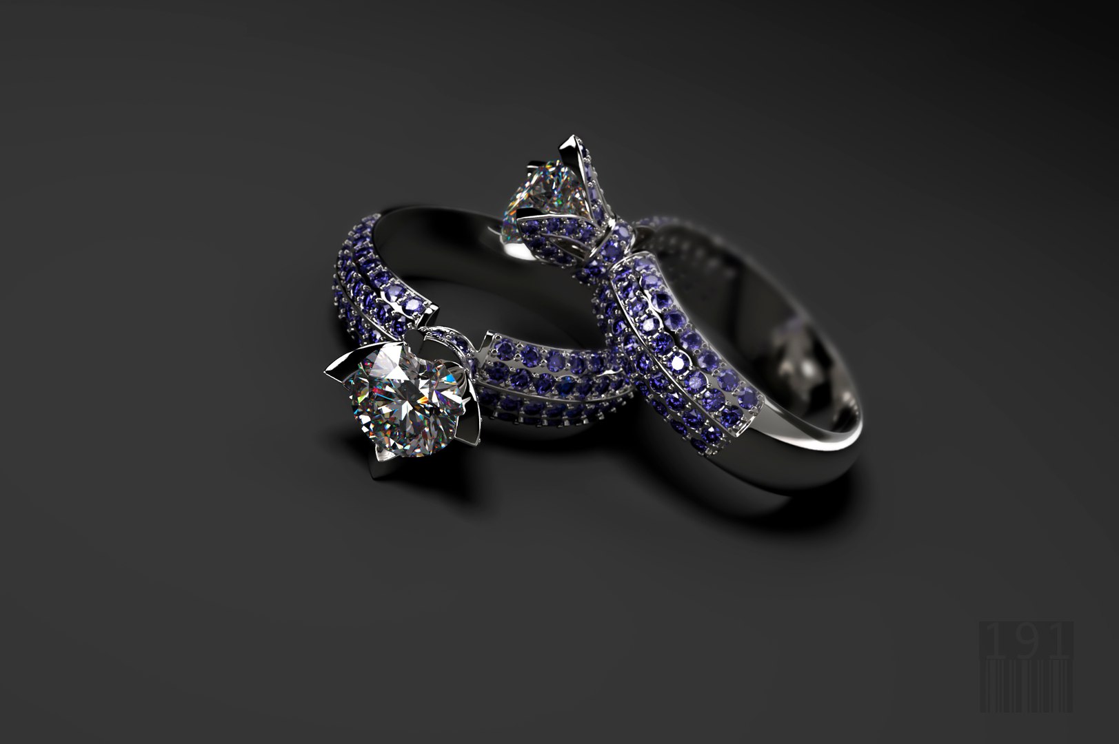 Female Diamond Stone Ring 3D Model - TurboSquid 1341494