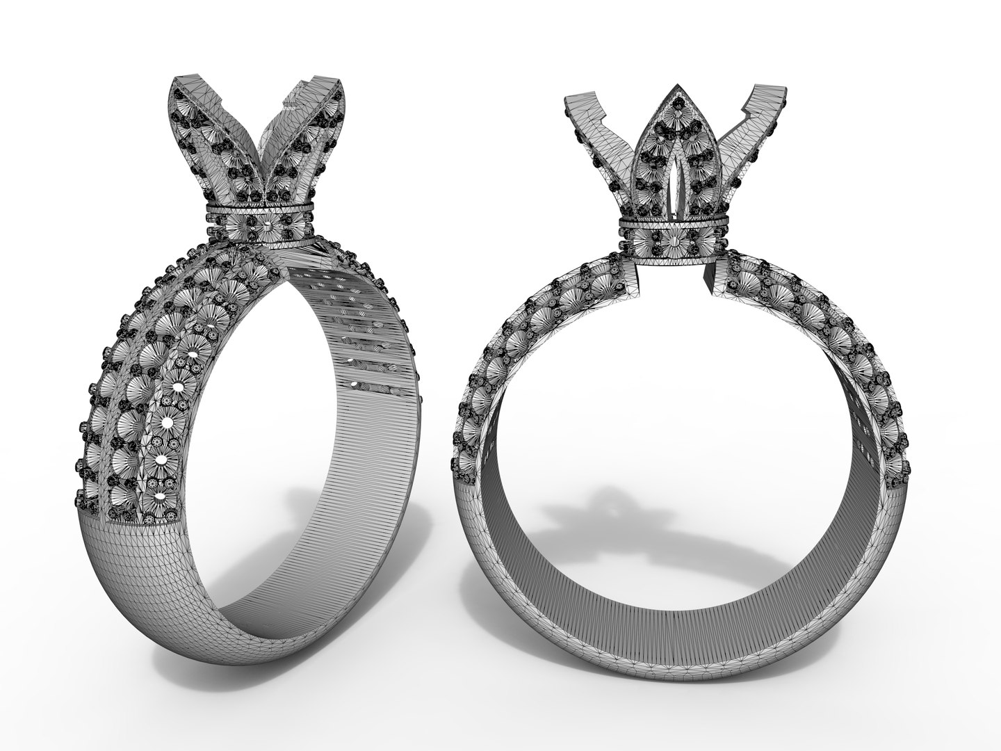 Female Diamond Stone Ring 3D Model - TurboSquid 1341494