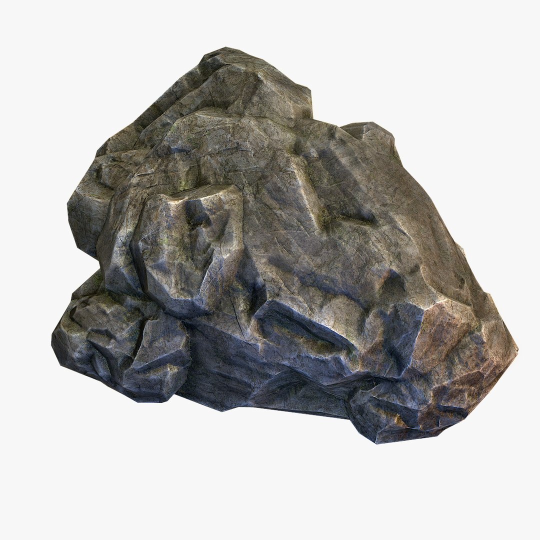 3d model mossy boulder