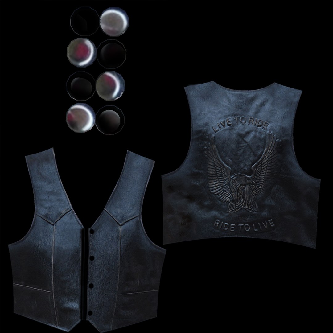 3D Male Biker Vest - TurboSquid 1820449