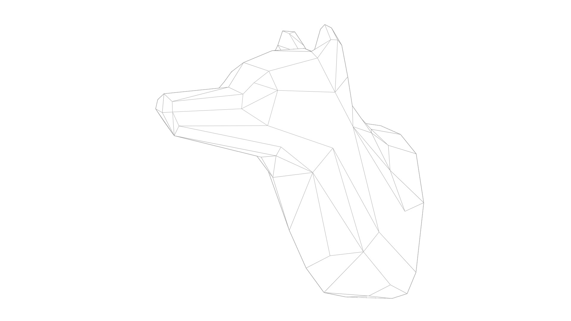 LowPoly Wall Mounted Wolf Head 3D model TurboSquid 1936321