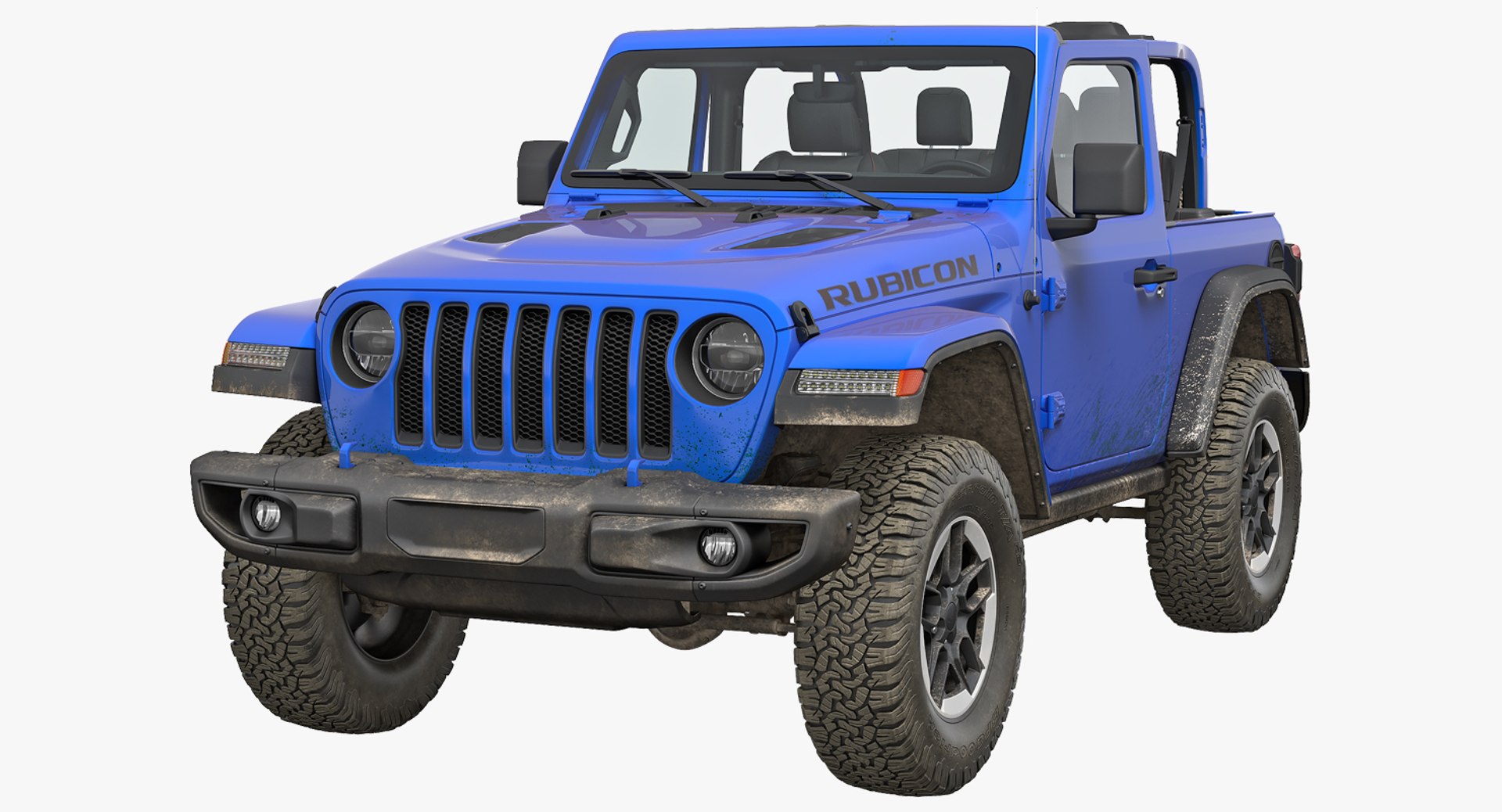 4x4 Jeep Wrangler Dirty 3D model preview