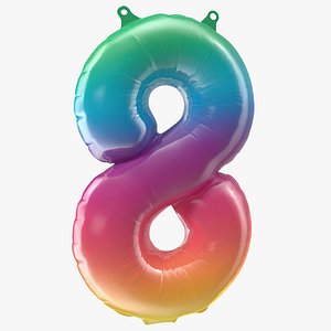 Balloon Numbers 8 Rainbow 3D