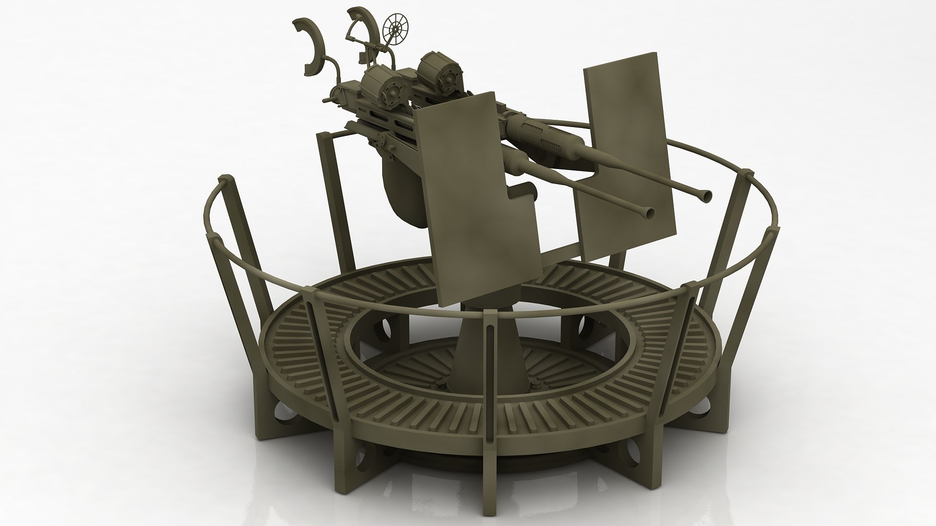 USA Twin 20mm70 AA Cannon 3D model - TurboSquid 1756206