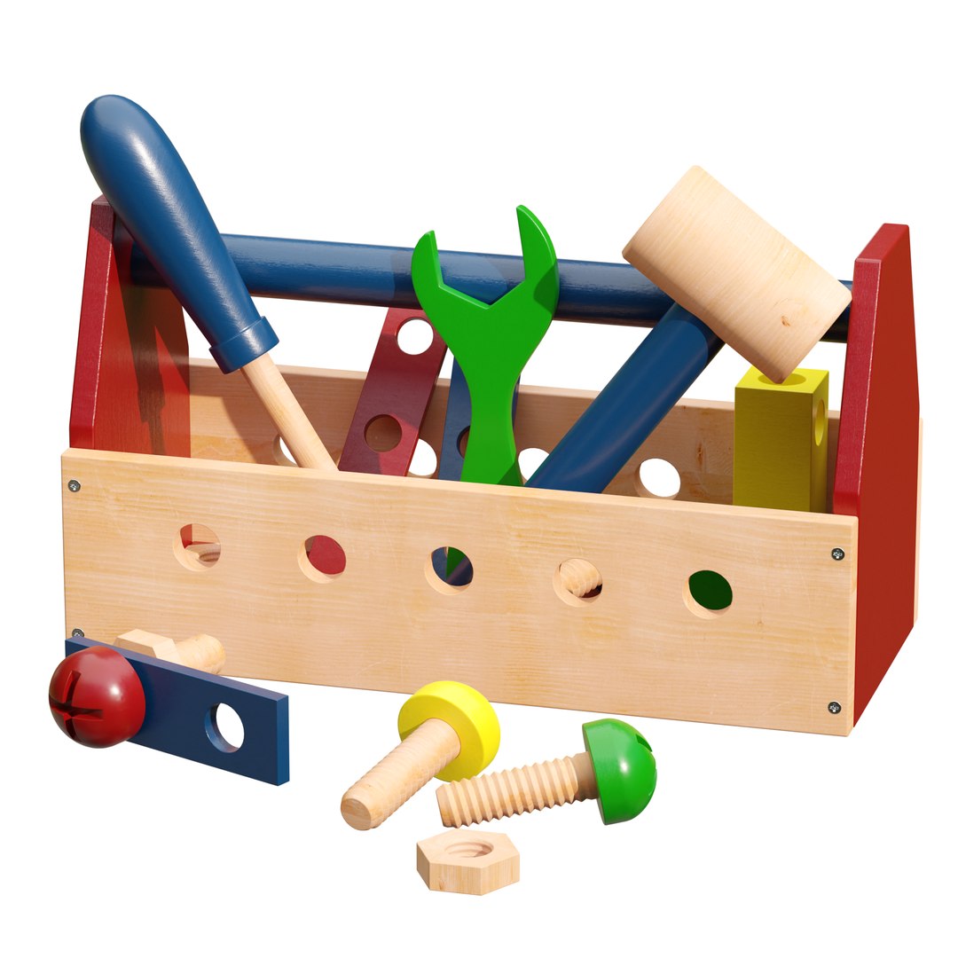 3D Tool Box Wooden Kids Model TurboSquid 1982367