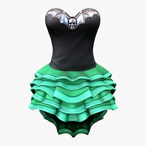 3D Bustier Ruffled Flamenco Spanish Skirt Dress