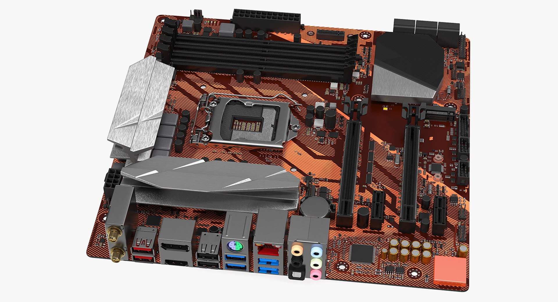 Gaming Motherboard 3D model preview