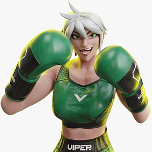 3D Low Poly - Female Boxer  MMA Fighter - Bianca