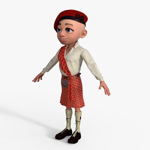 3D Cartoon Scottish Man Rigged model