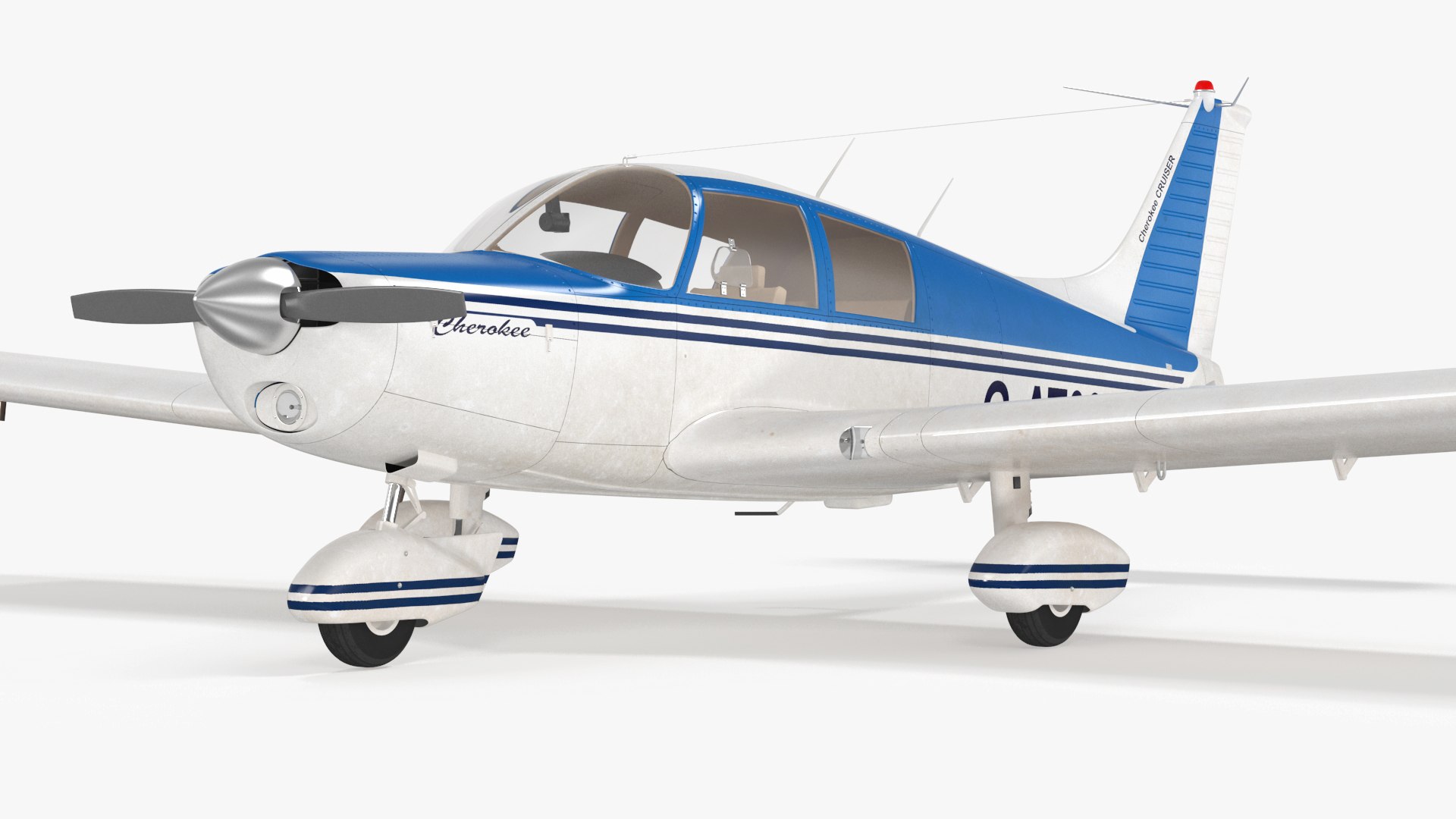 Personal Aircraft Piper PA-28 Cherokee 3D model preview