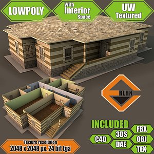 Lowpoly building with interior MBB15