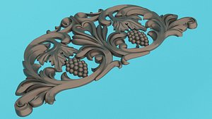 3D Carved grapevine and carved decor around 3D Molding model