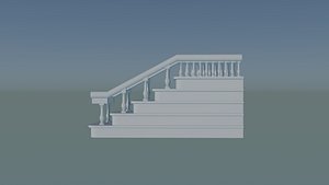 3D Staircase STLFBX Model for Printing and Architectural Visualization