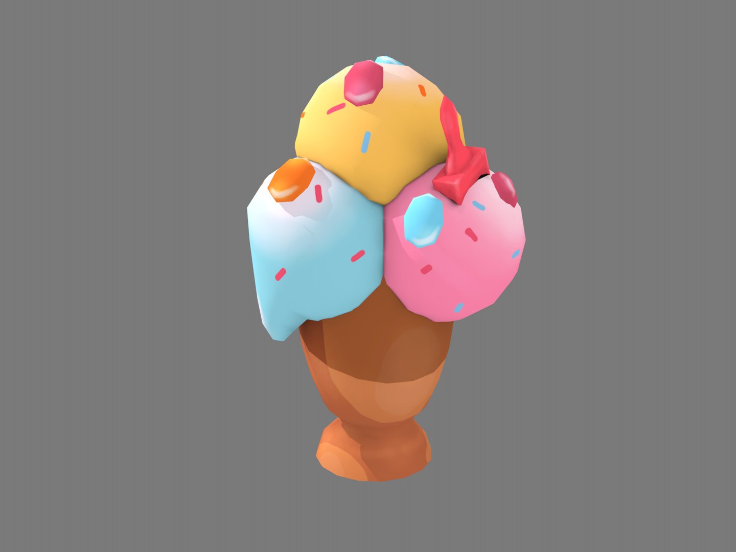 Ice Cream Triple 3D Model - TurboSquid 1423880