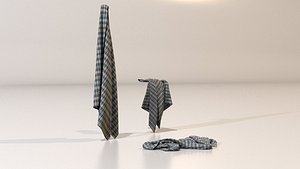 3D model rag cloth towel
