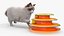 Circular Cat Toy Tower with Moving Balls Fur Animated Rigged for Maya 3D model