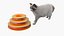 Circular Cat Toy Tower with Moving Balls Fur Animated Rigged for Maya 3D model
