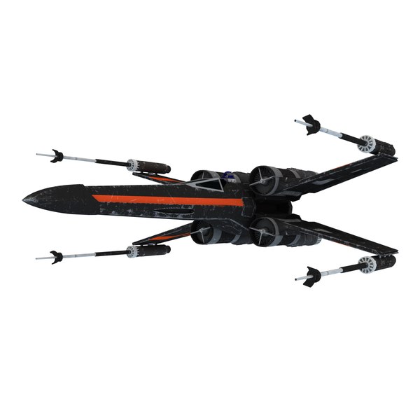 3d model resistance x-wing fighter black