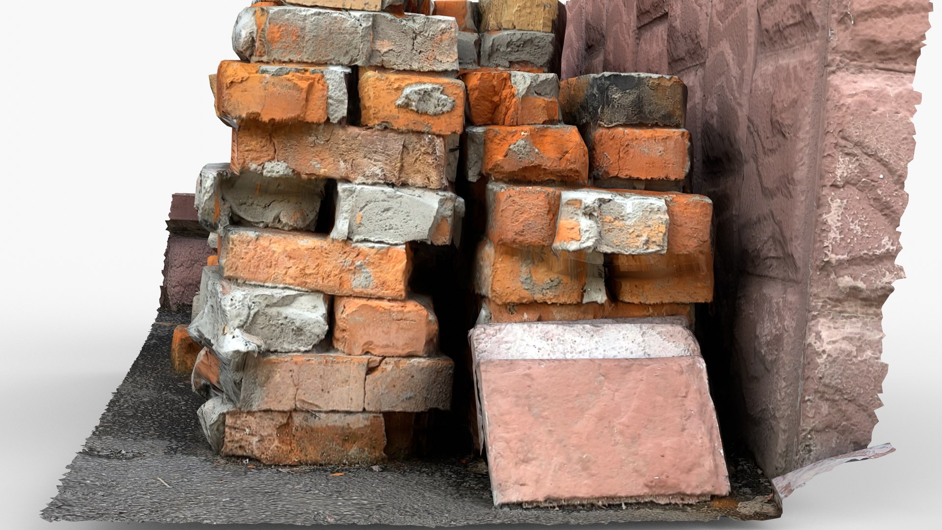 3D Photorealistic 3D Scan Of Old Brick Stack - TurboSquid 2394928