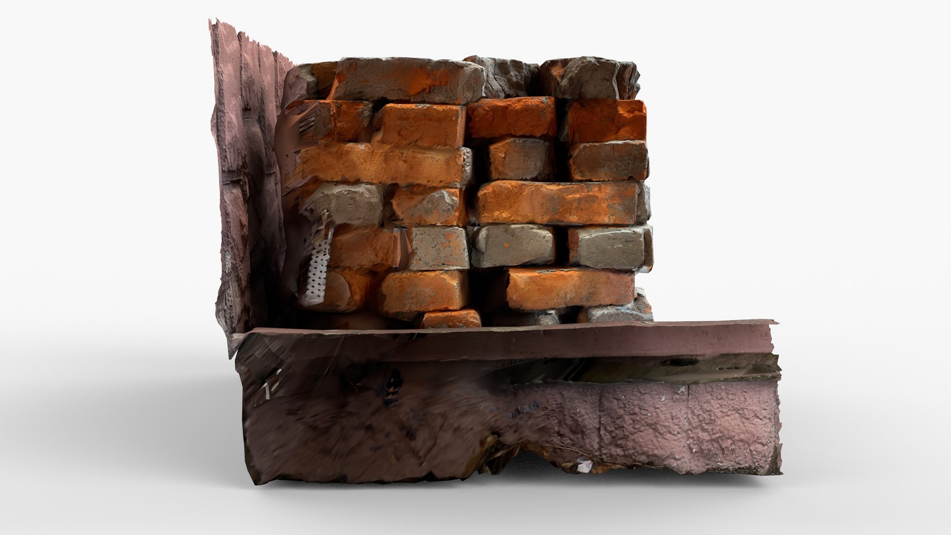 3D Photorealistic 3D Scan Of Old Brick Stack - TurboSquid 2394928